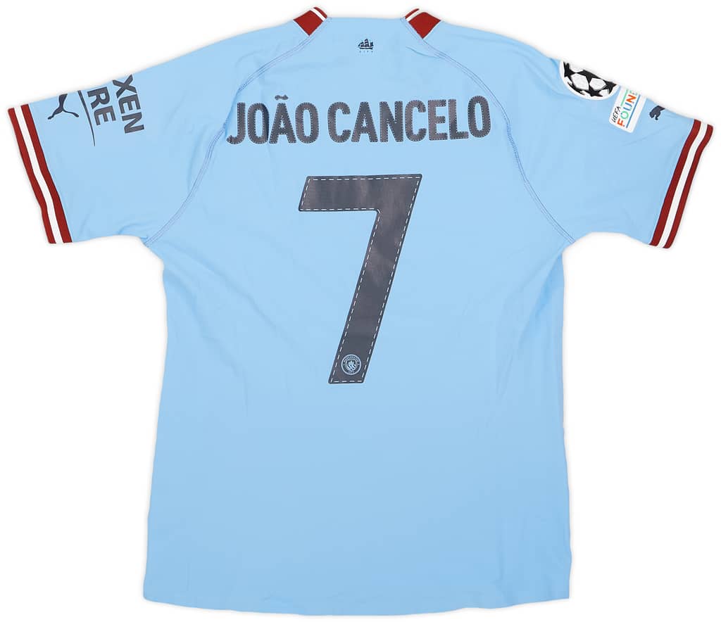 2022-23 Manchester City Match Issue Champions League Home Shirt Joao Cancelo #7