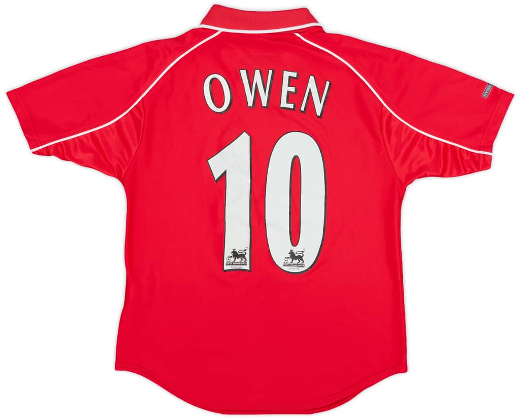 2000-02 Liverpool Home Shirt Owen #10 - 7/10 - (M.Boys)