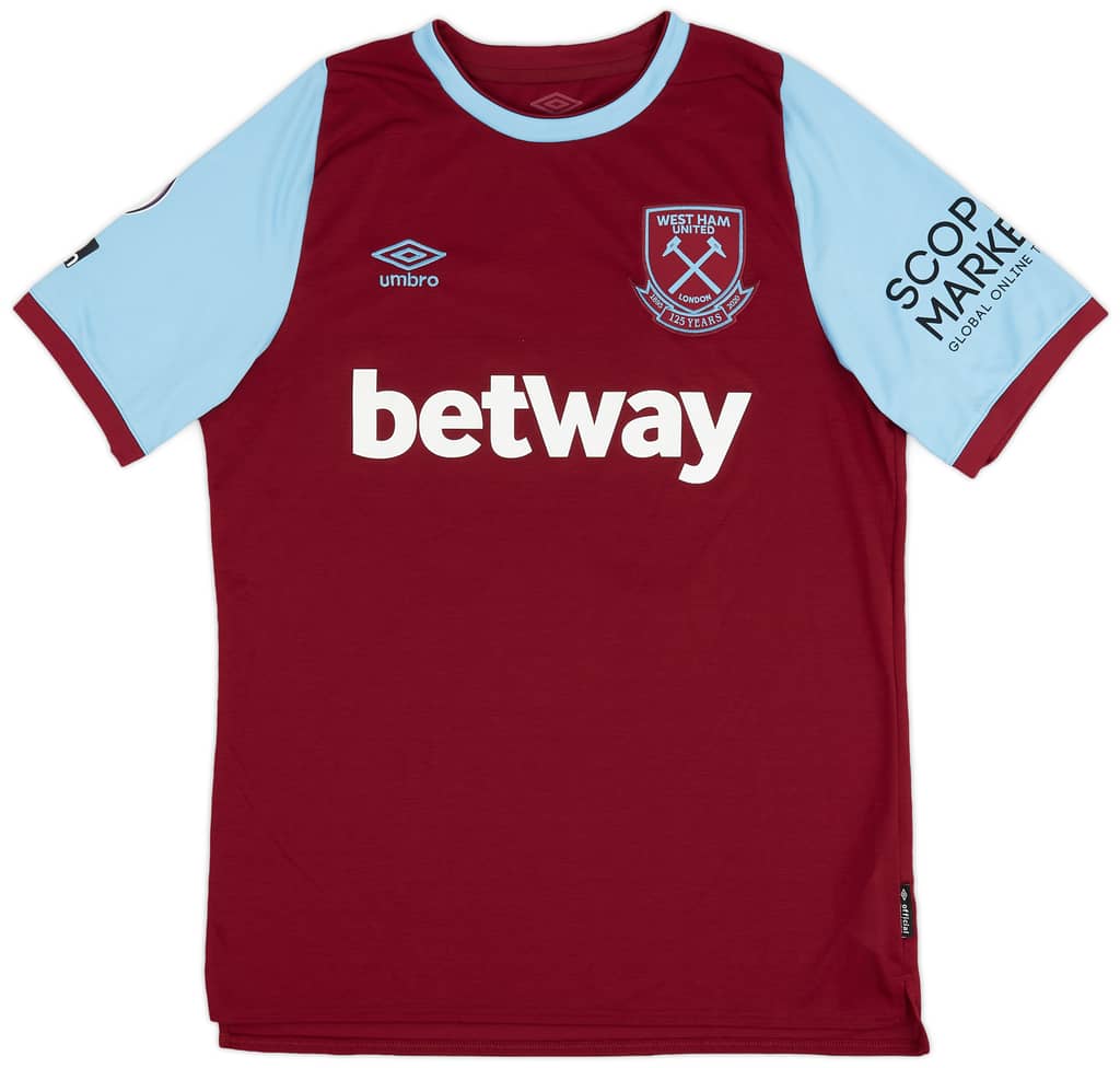 2020-21 West Ham Match Issue Home Shirt Alves #14
