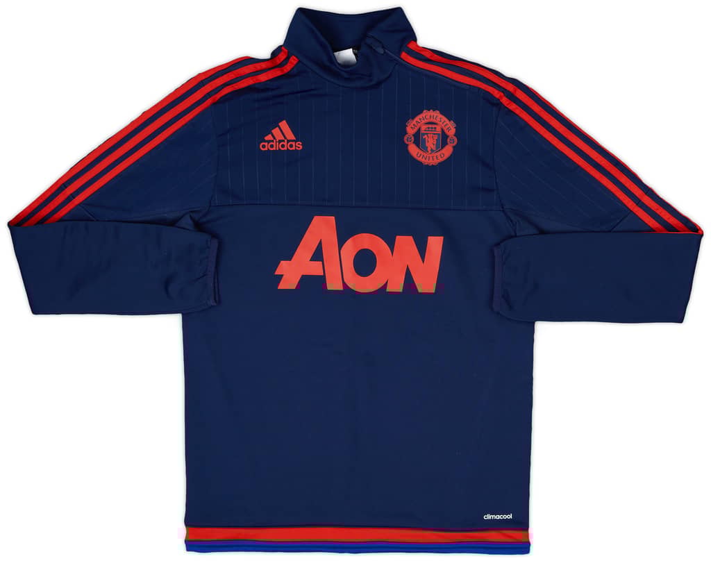 2015-16 Manchester United adidas 1/4 Zip Drill Top - 9/10 - (S)