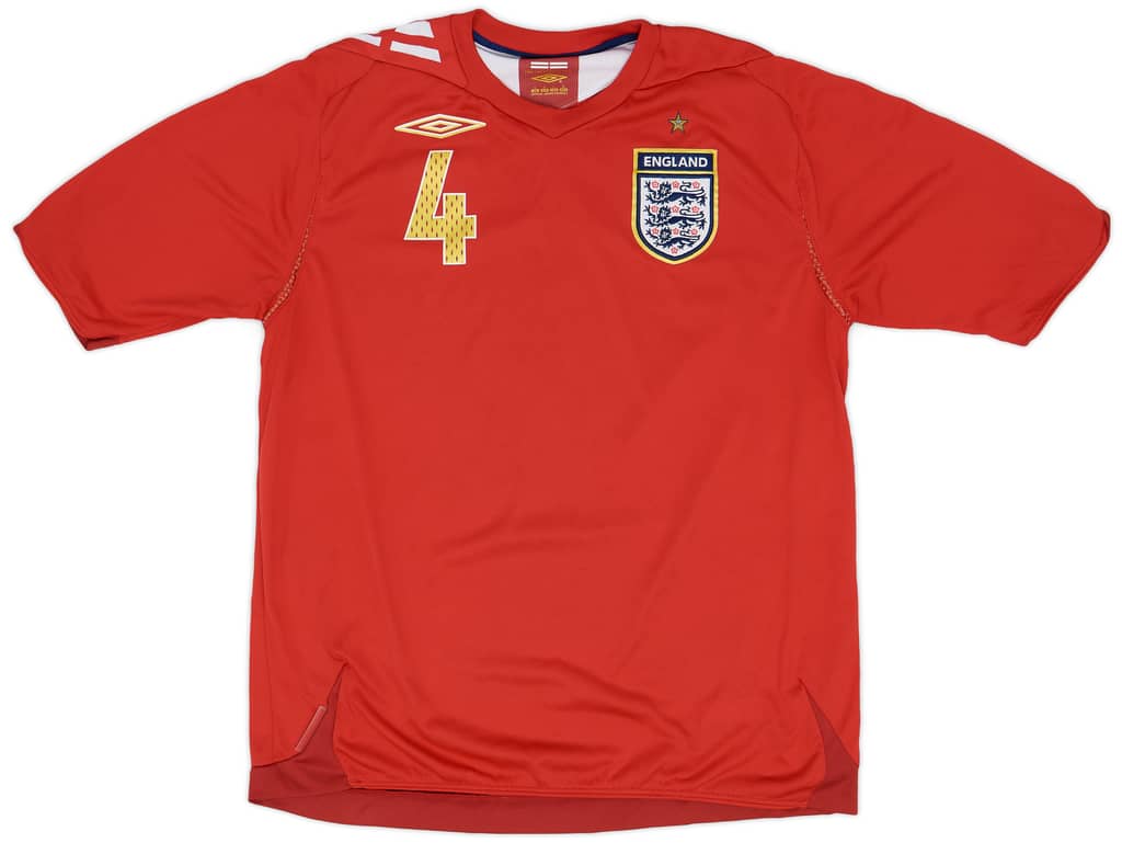 2006-08 England Away Shirt Gerrard #4 - 6/10 - (L)