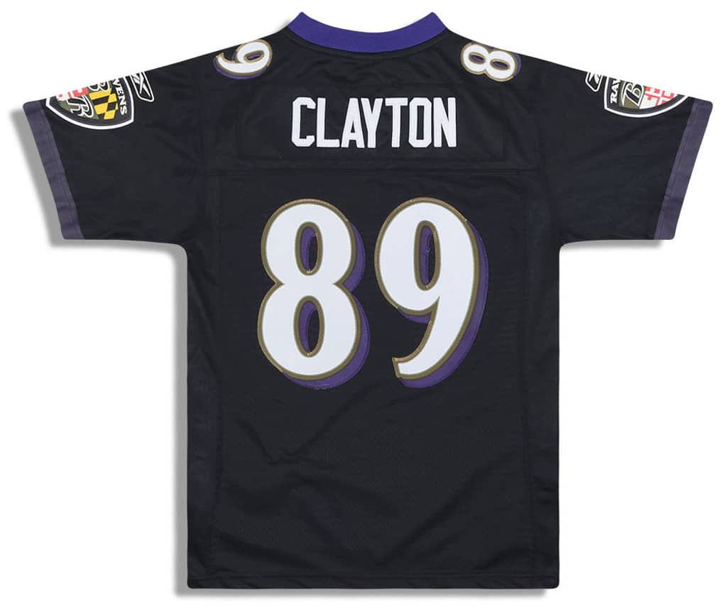 2007 Baltimore Ravens Clayton #89 Reebok Premier Jersey (Alternate) Y