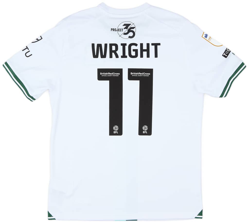 2023-24 Plymouth Match Issue Away Shirt Wright #11