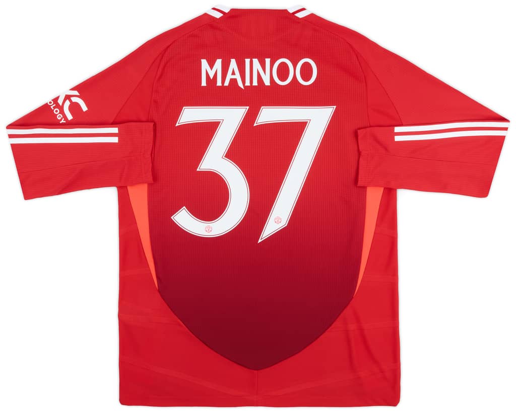 2024-25 Manchester United Authentic Home L/S Shirt Mainoo #37
