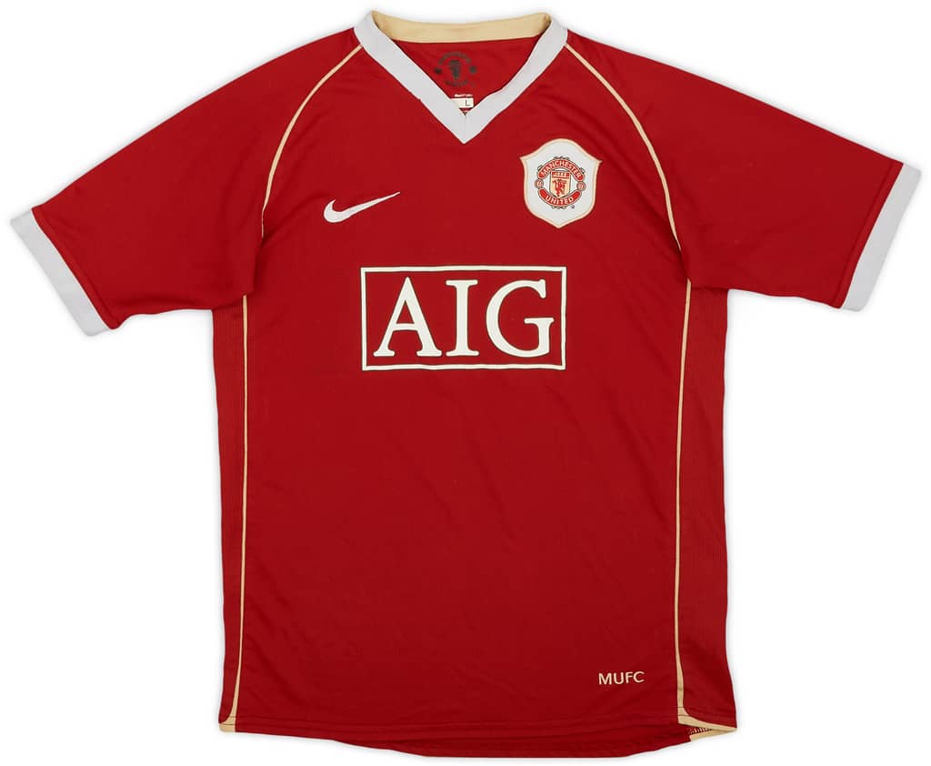 2006-07 Manchester United Home Shirt - 6/10 - (L.Boys)