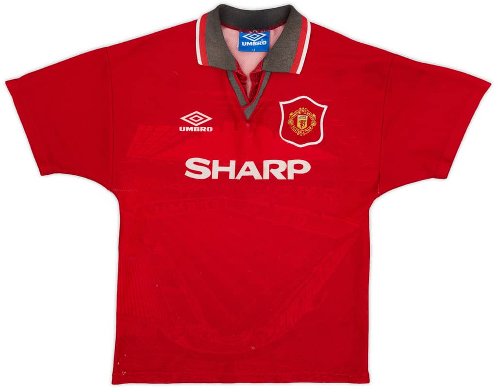 1994-96 Manchester United Home Shirt - 5/10 - (L.Boys)