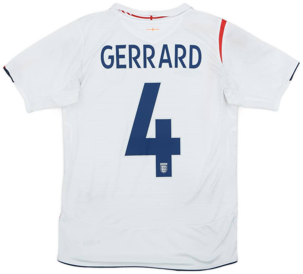 2005-07 England Home Shirt Gerrard #4 - 6/10 - (M)