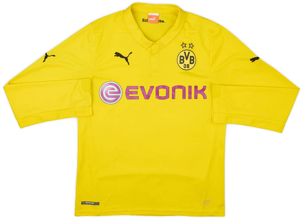 2014-15 Dortmund CL Home L/S Shirt - 9/10 - (S)