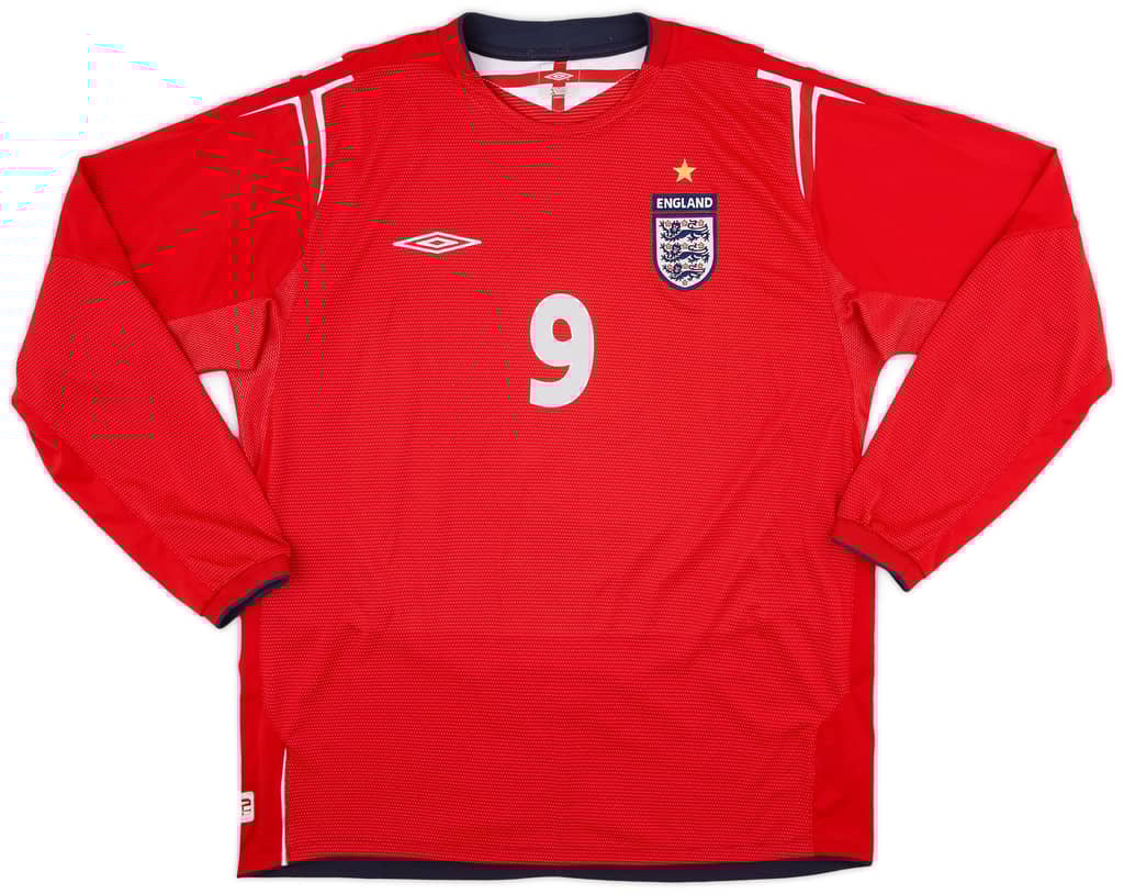 2004-06 England Away L/S Shirt Rooney #9 - 9/10 - (XL)
