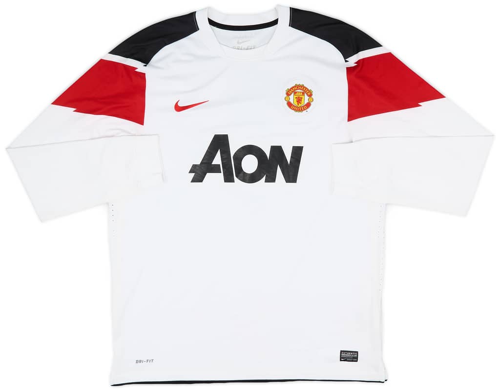 2010-12 Manchester United Player Issue Away L/S Shirt Berbatov #9 - 7/10 - (XL)