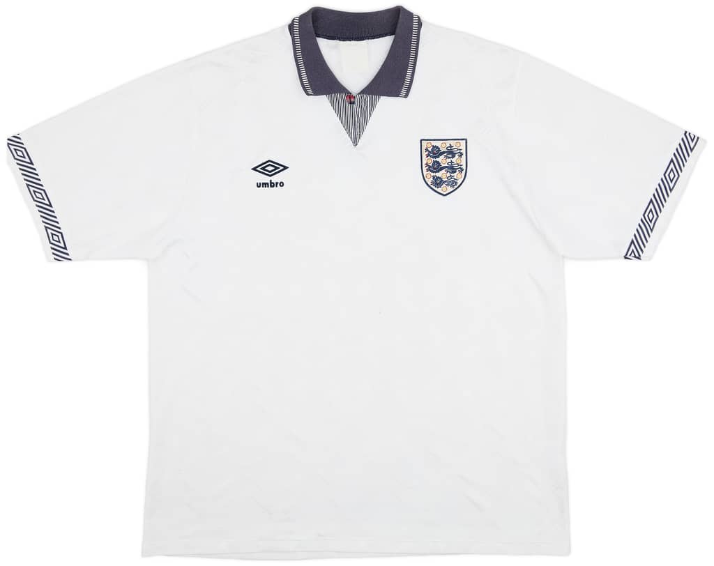 1990-92 England Home Shirt - 7/10 - (XL)