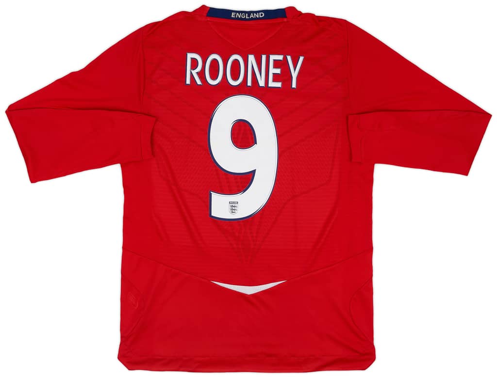 2008-10 England Away L/S Shirt Rooney #9 - 7/10 - (M)