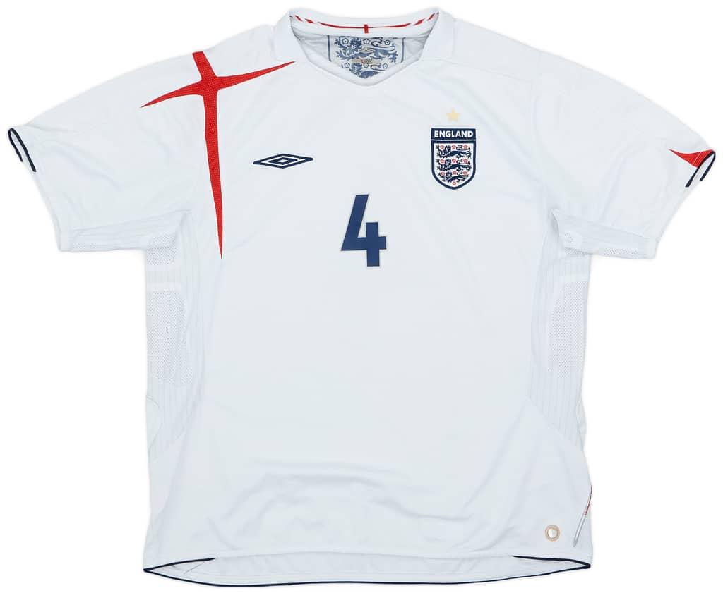 2005-07 England Home Shirt Gerrard #4 - 5/10 - (L)