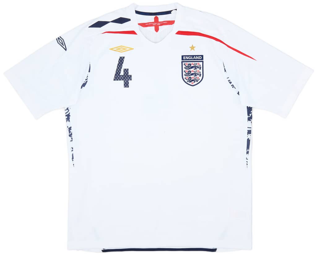2007-09 England Home Shirt Gerrard #4 - 7/10 - (XL)