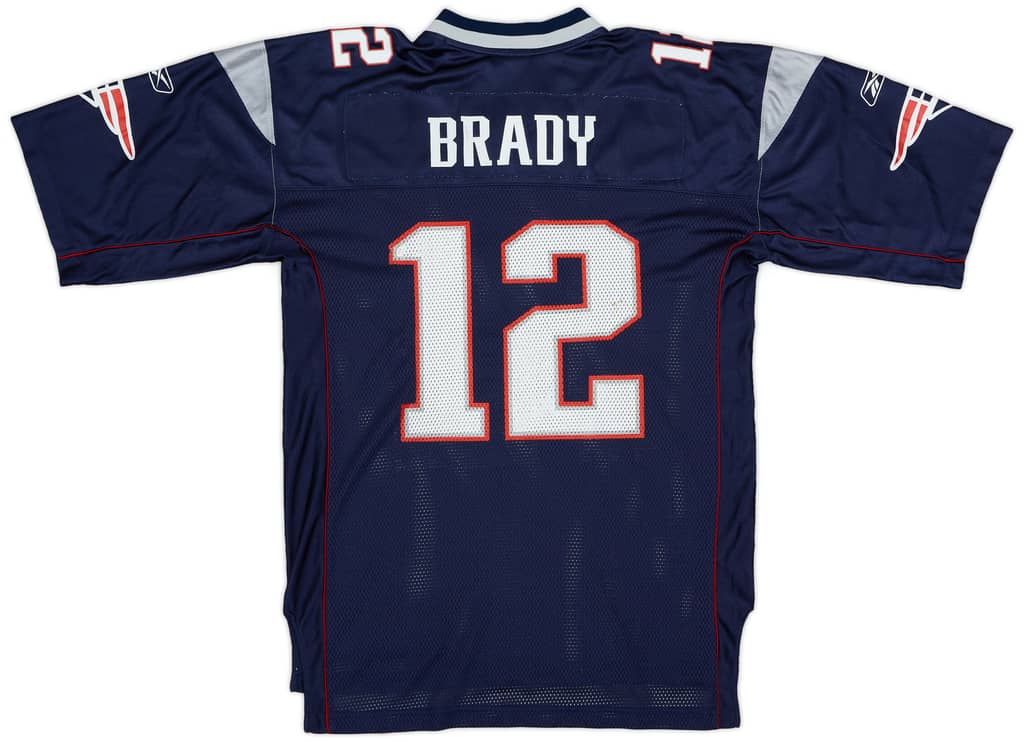 2005-06 New England Patriots Brady #12 Reebok On Field Home Jersey - 6/10 - (L)