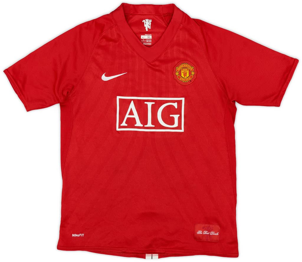 2007-09 Manchester United Home Shirt - 8/10 - (XL.Boys)