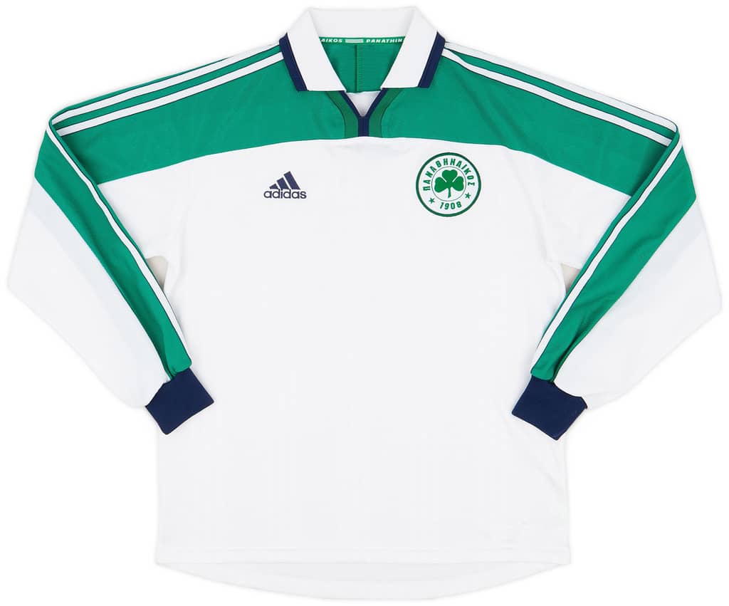 2001-02 Panathinaikos Player Issue Away L/S Shirt - 8/10 - (S)
