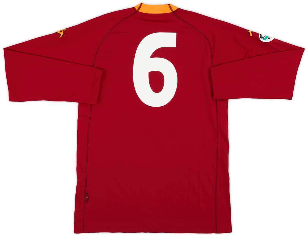 2000-01 Roma Match Issue Home L/S Shirt #6