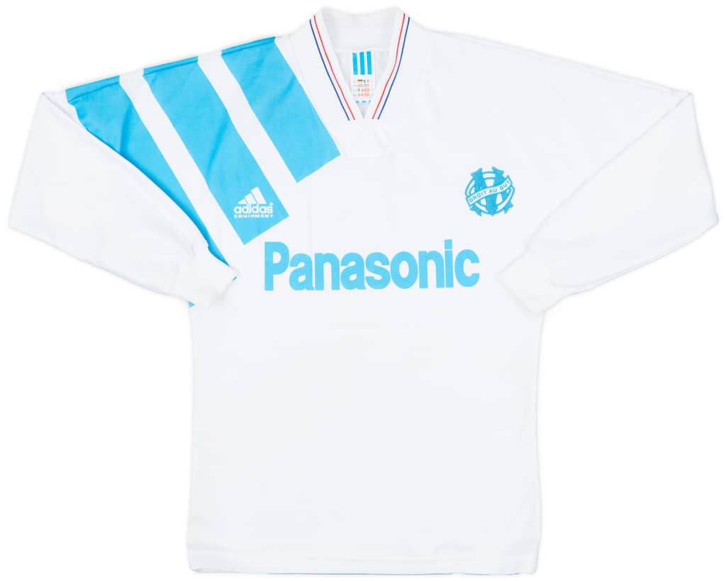 1991-92 Olympique Marseille Home L/S Shirt - 7/10 - (S)