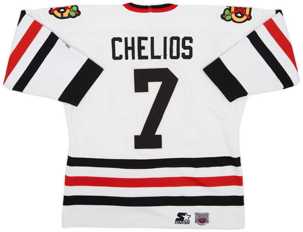 1994-96 Chicago Blackhawks Chelios #7 Starter Home Jersey - 5/10 - (XL.Boys)