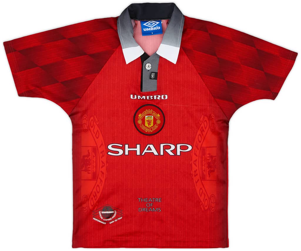 1996-98 Manchester United Home Shirt - 8/10 - (S.Boys)