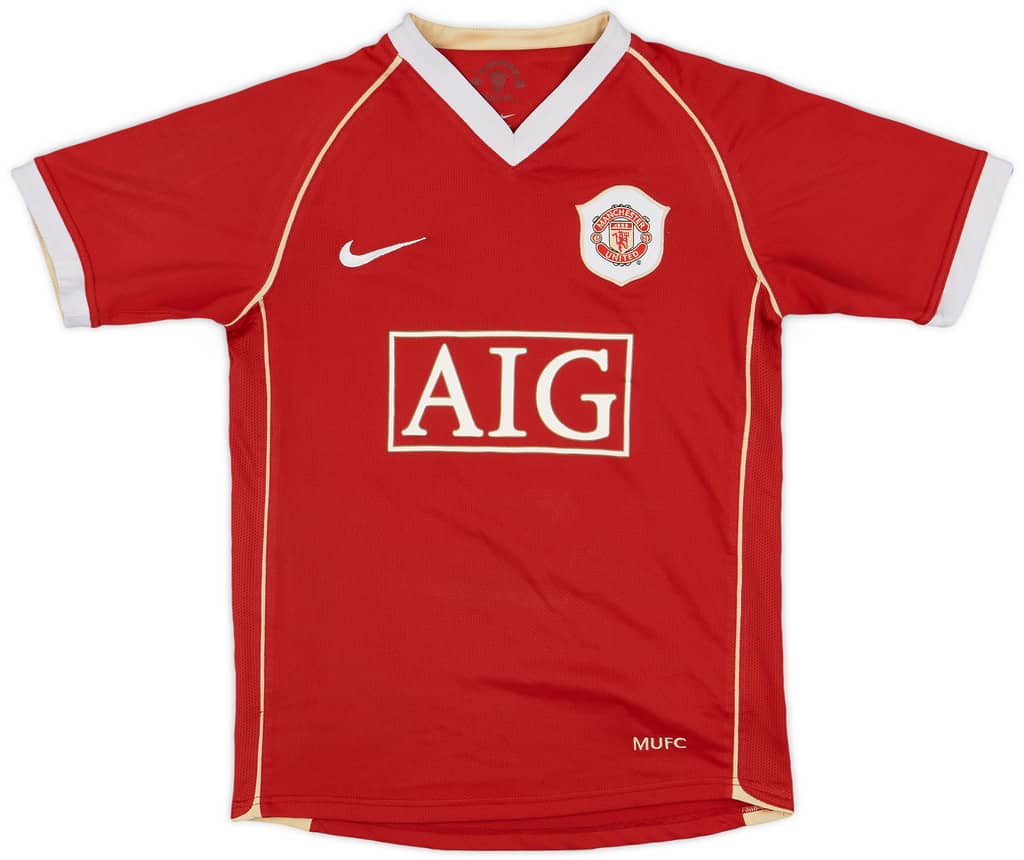 2006-07 Manchester United Home Shirt - 7/10 - (M.Boys)