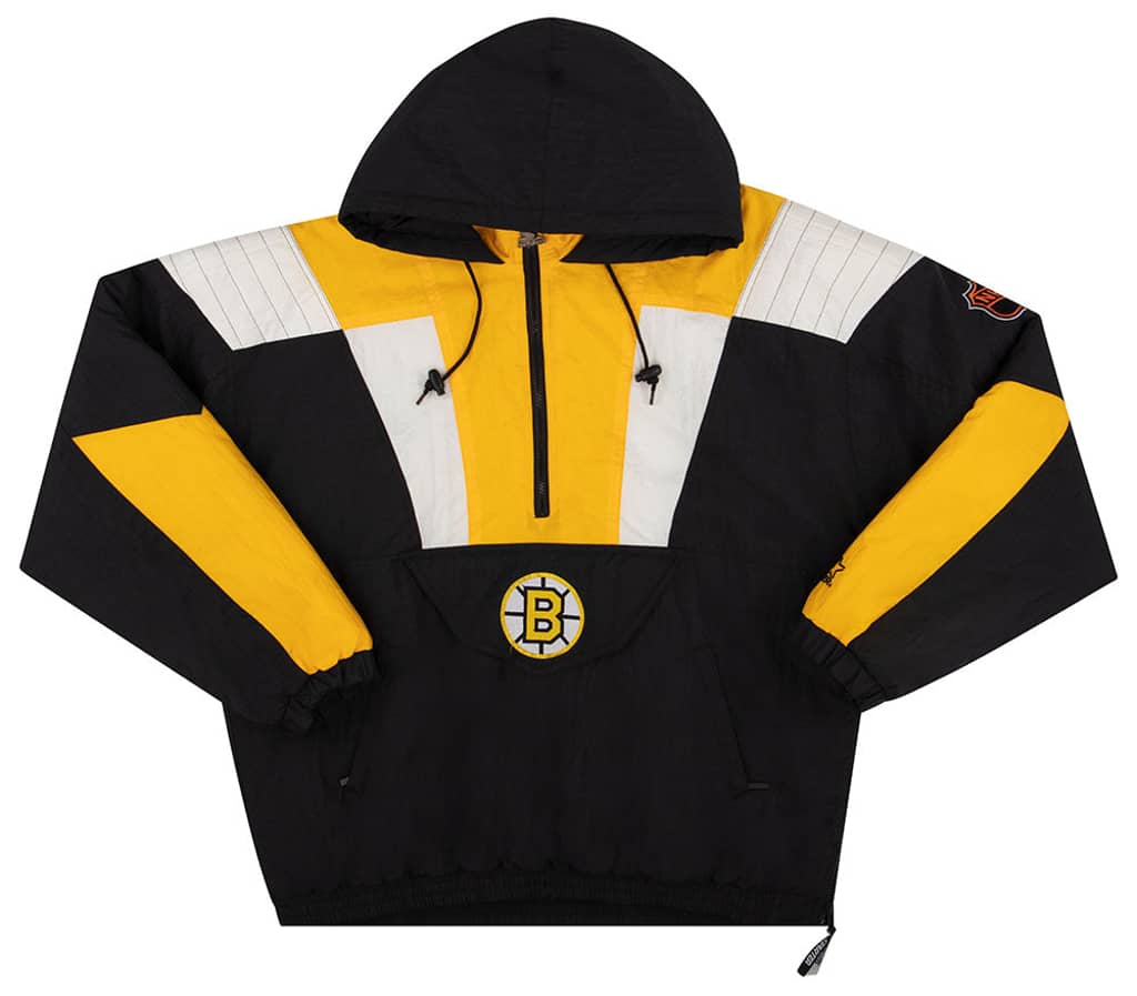 1990s Boston Bruins Starter Half-Zip Hooded Rain Coat XL