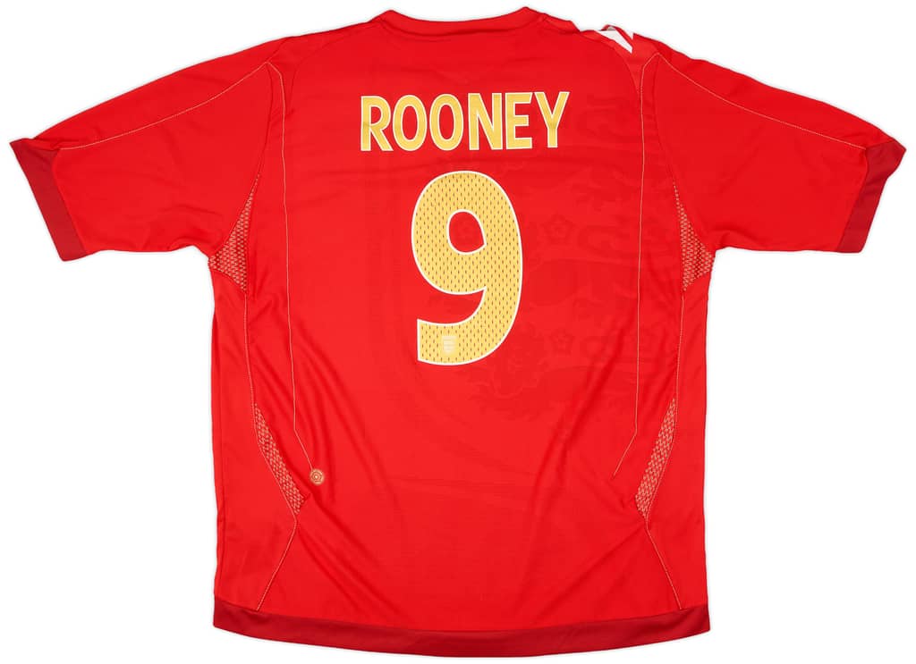 2006-08 England Away Shirt Rooney #9 - 7/10 - (XL)