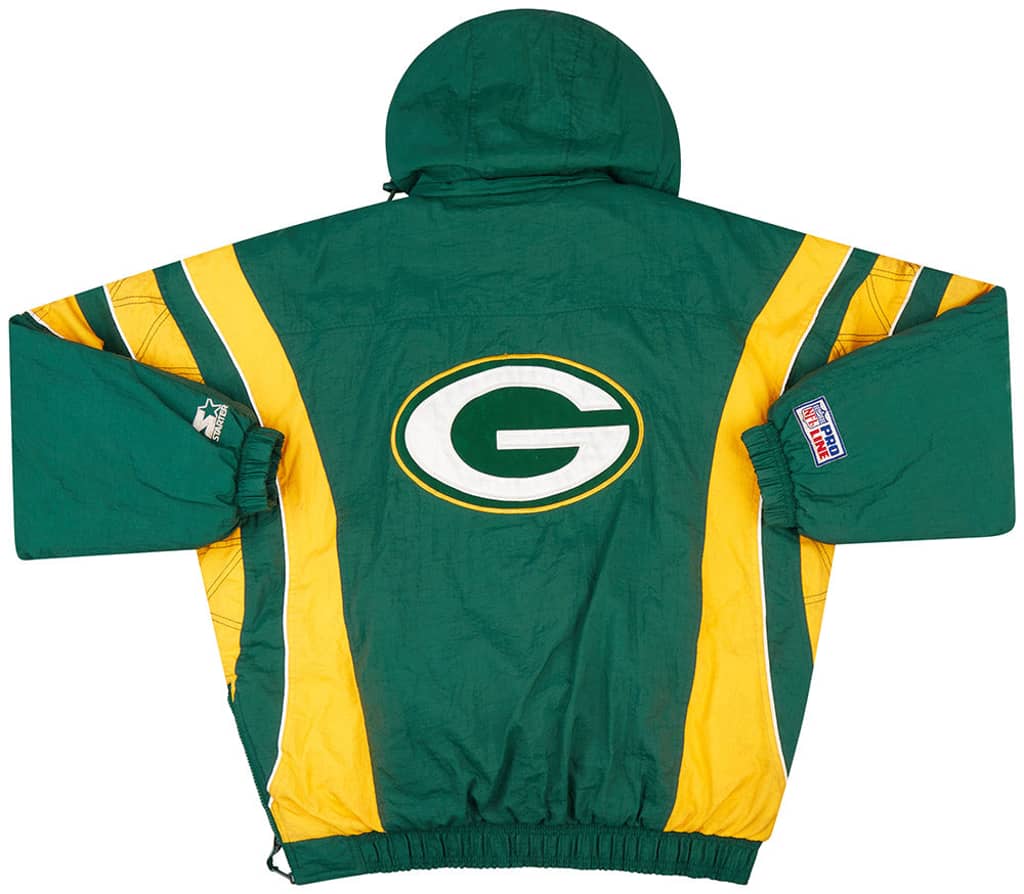 1990s Green Bay Packers Starter 1/2 Zip Rain Coat XL