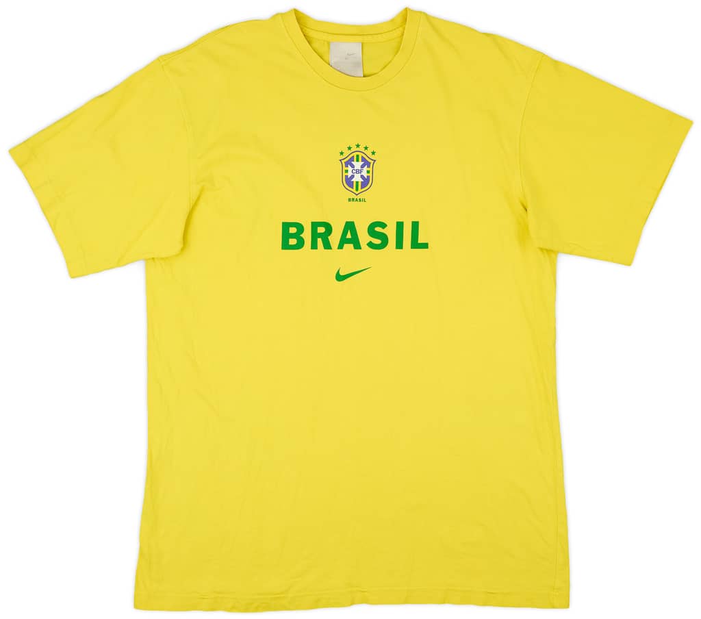 2004-06 Brazil Nike Cotton Tee R. Carlos #6 - 8/10 - (XL)