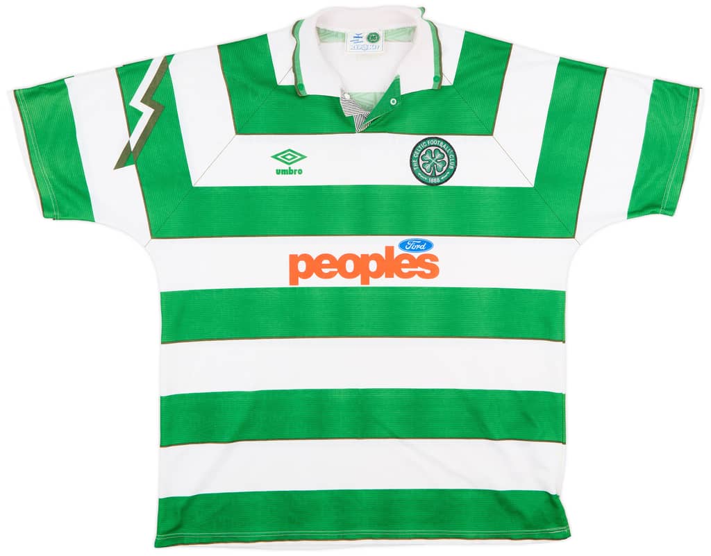 1991-92 Celtic Home Shirt - 7/10 - (XL)