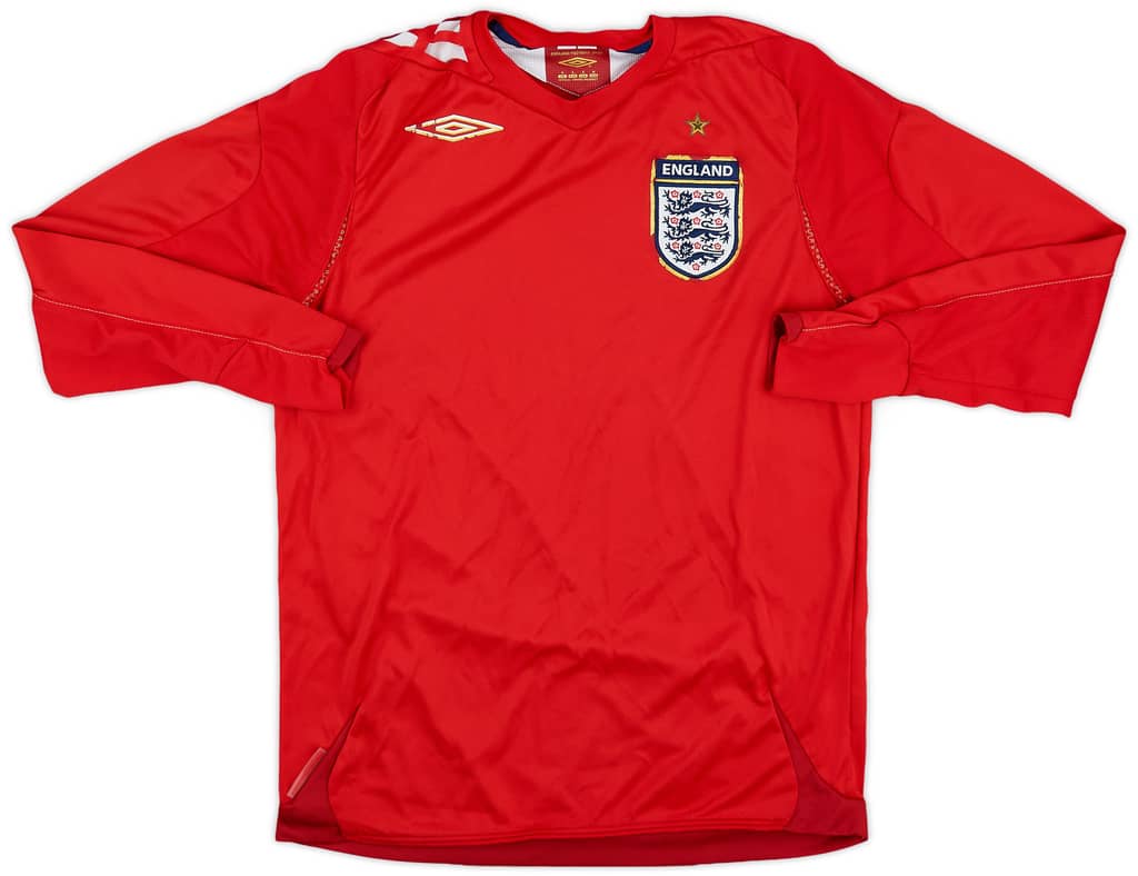 2006-08 England Away L/S Shirt - 5/10 - (S)