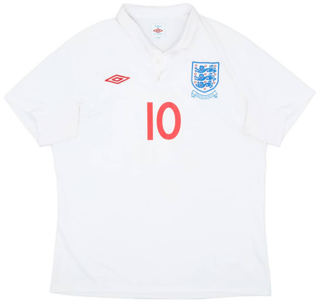 2009-10 England 'South Africa' Home Shirt Rooney #10 - 7/10 - (XL)