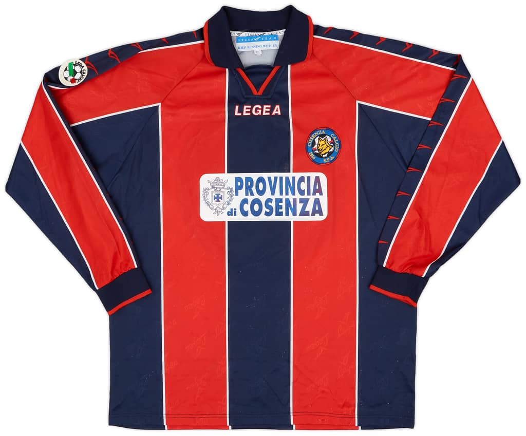 2000-01 Cosenza Match Issue Home Shirt Pavone #18