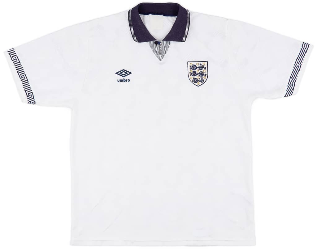 1990-92 England Home Shirt - 8/10 - (L)