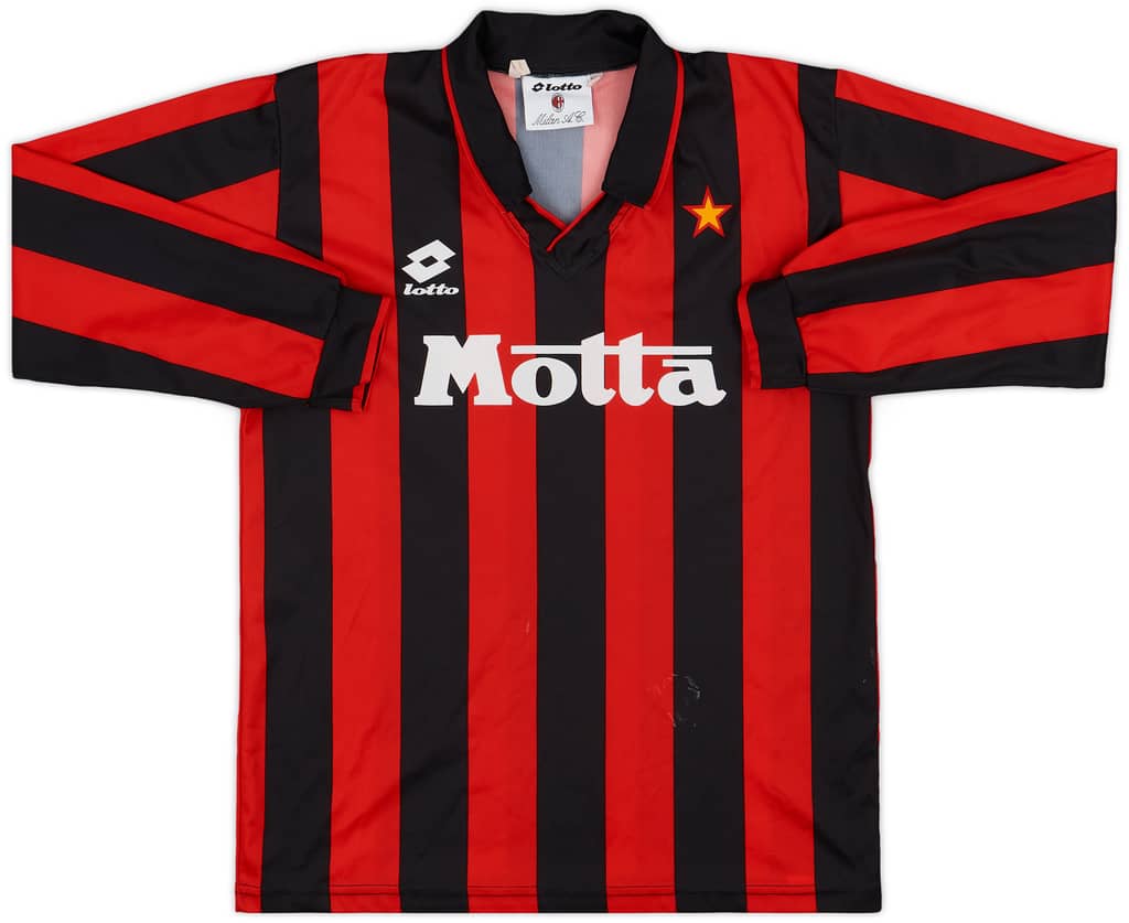 1993-94 AC Milan Home L/S Shirt - 6/10 - (XL.Boys)