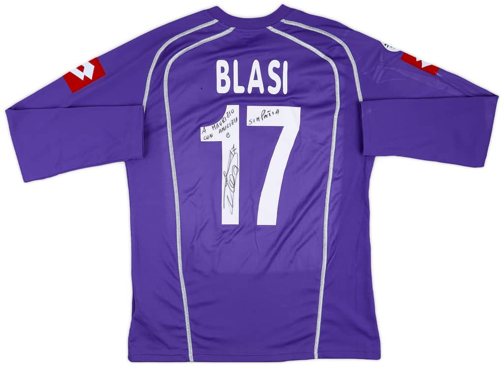 2006-07 Fiorentina Match Issue Signed Home L/S Shirt Blasi #17