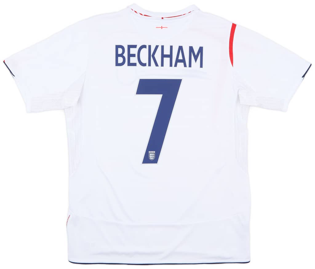 2005-07 England Home Shirt Beckham #7 - 6/10 - (L)