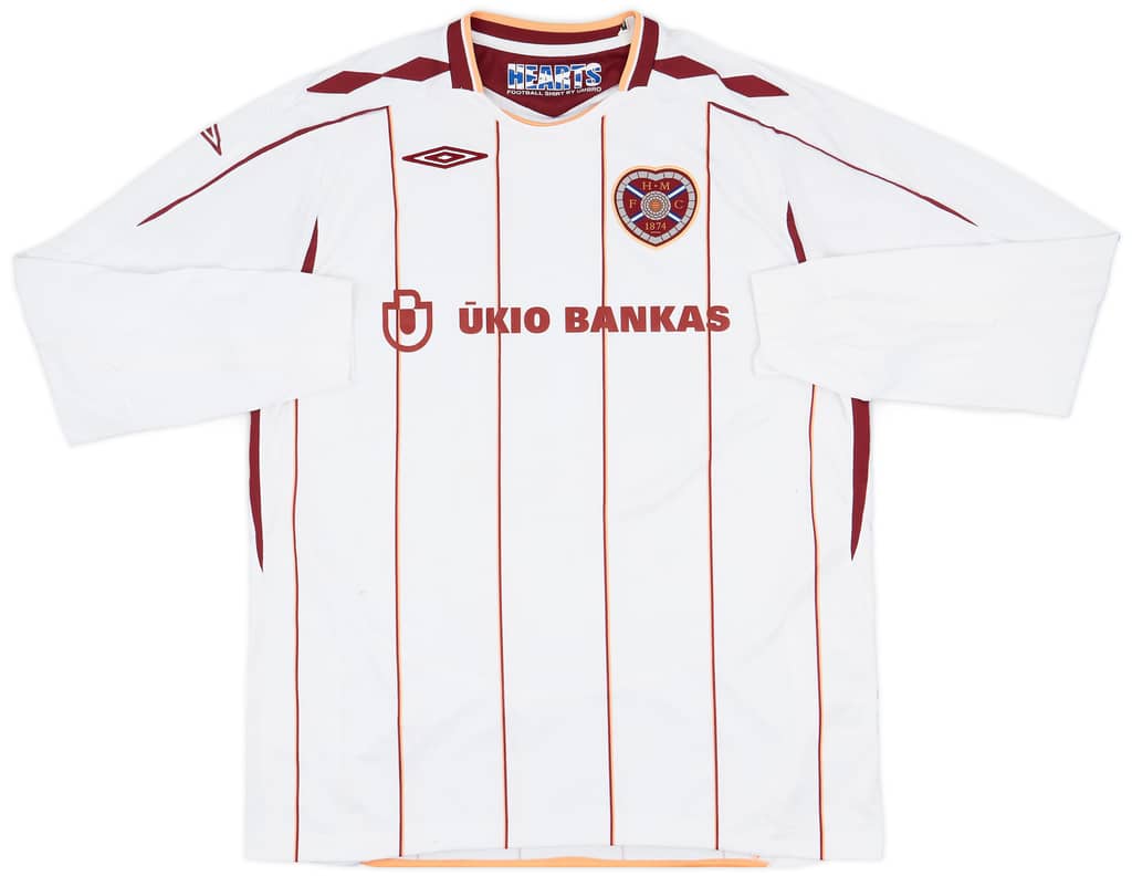 2007-08 Hearts Away L/S Shirt - 6/10 - (XL)