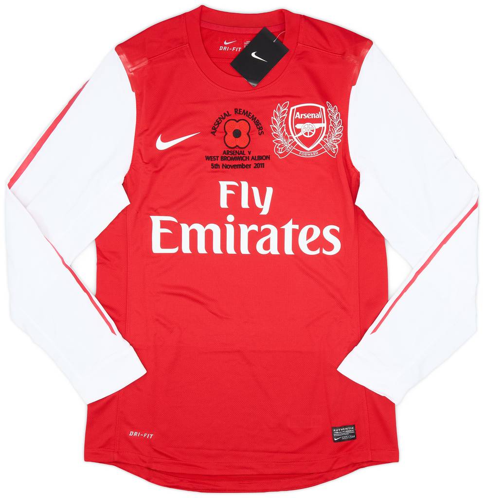 2011-12 Arsenal Player Issue Home L/S Shirt (M)