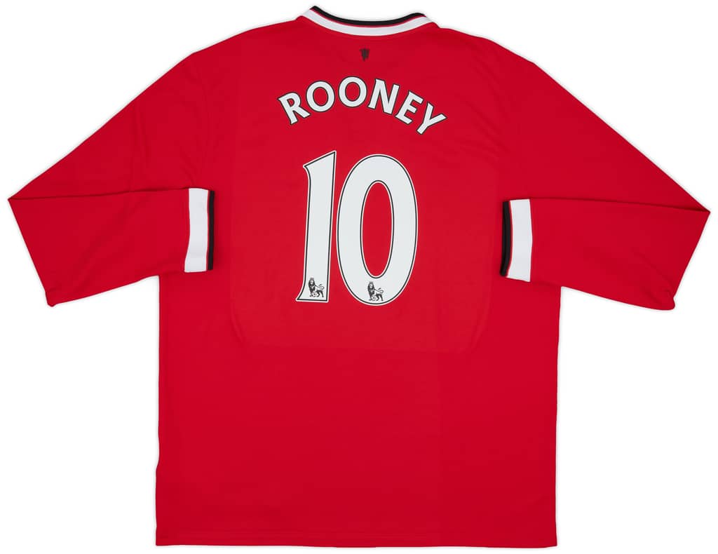 2014-15 Manchester United Home L/S Shirt Rooney #10 - 9/10 - (XL)