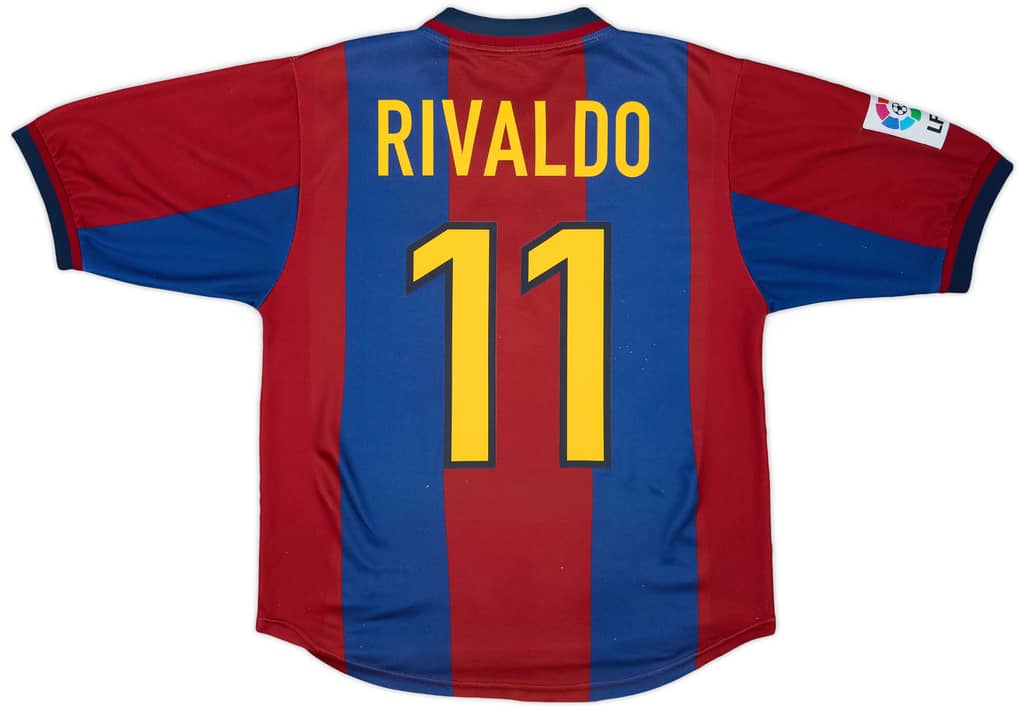 1998-00 Barcelona Home Shirt Rivaldo #11 - 6/10 - (S)