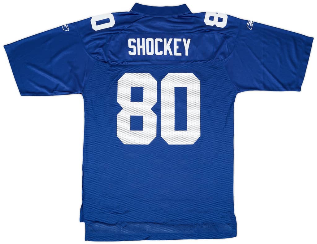 2005-06 New York Giants Shockey #80 Reebok On Field Home Jersey - 9/10 - (L)