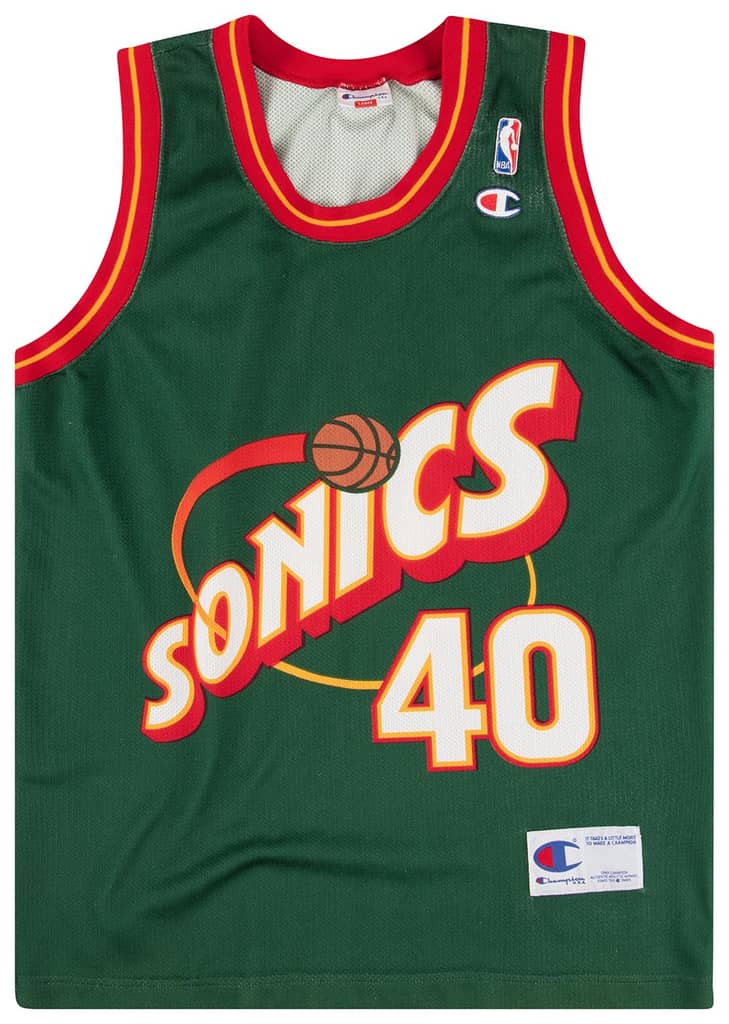 1995-97 Seattle Supersonics Kemp #40 Champion Jersey (Away) L