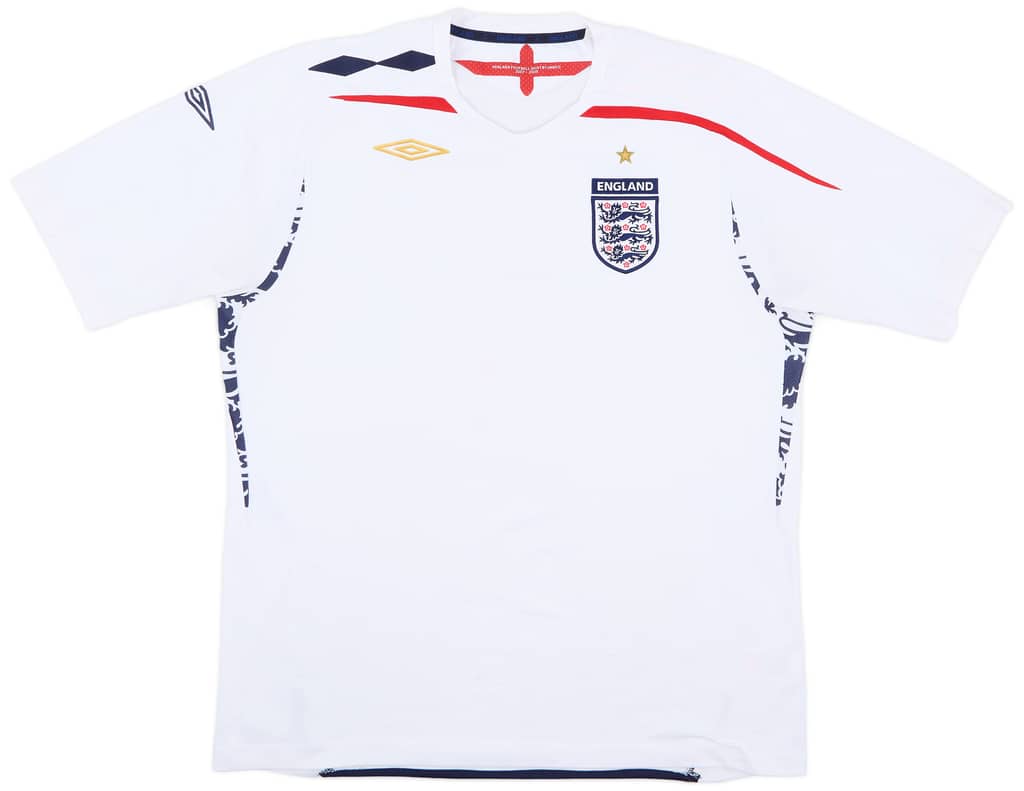 2007-09 England Home Shirt - 5/10 - (XL)