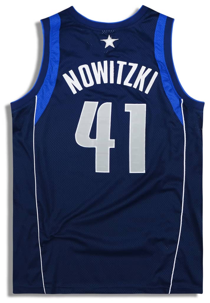 2001-10 Authentic Dallas Mavericks Nowitzki #41 Champion Jersey (Away) XL
