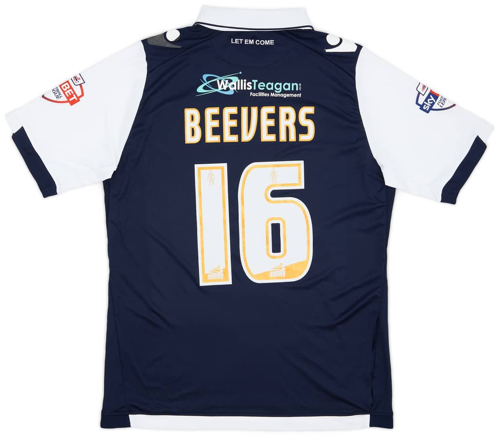 2015-16 Millwall Match Issue Home Shirt Beevers #16