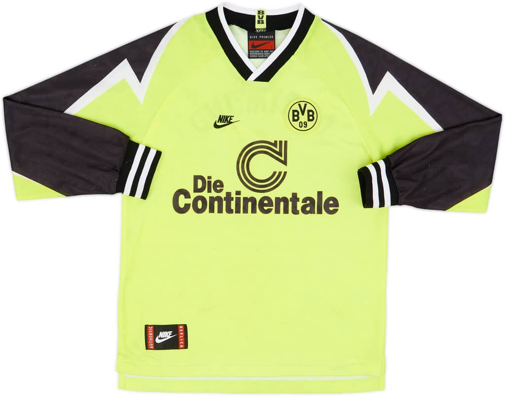 1995-96 Borussia Dortmund Home L/S Shirt - 9/10 - (L.Boys)