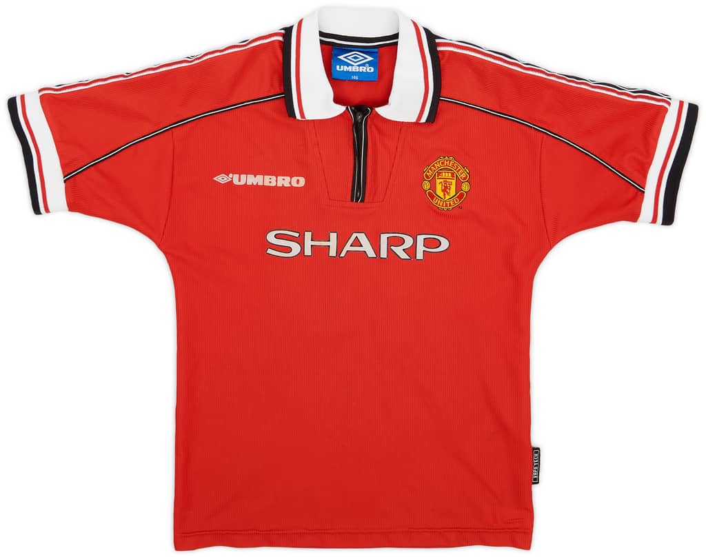 1998-00 Manchester United Home Shirt Yorke #19 - 5/10 - (M.Boys)