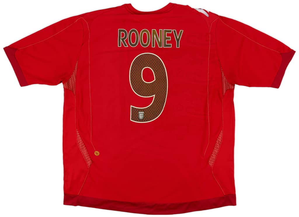 2006-08 England Away Shirt Rooney #9 - 5/10 - (XXL)